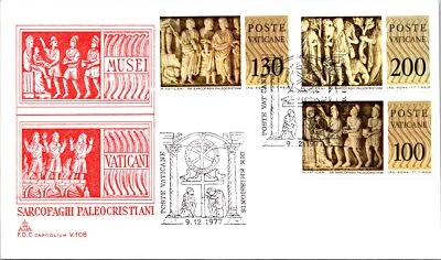 Vatican FDC 1977 - Early Christian sarcophagi - Capitolium Cachet - F30793 - Image 1 of 2