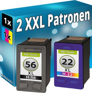 2x TINTE PATRONEN für HP 56+22 OfficeJet 5605 5608 5610v 5610xi 5615 DRUCKER