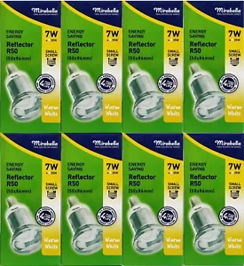8 x 7W CFL Down Light Globes Bulbs Lamps R50 Warm White 2700K Small Screw E14 - Picture 1 of 10