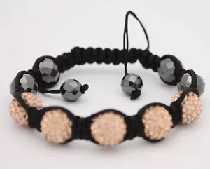 Bellissimo Bracciale Stile Macramè Perline Con Lega Oro Perline E Perle - Foto 1 di 1