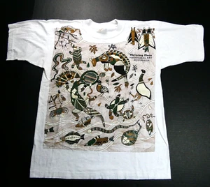 Vtg Churinga-Designs 'Watering Place' Aboriginal Art Shirt, 90s, Single-Stitch - Picture 1 of 13