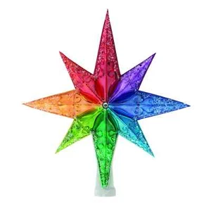 RADKO RAINBOW STELLAR FINIAL Ornament - Amazing - Huge Star Tree Topper - Picture 1 of 10
