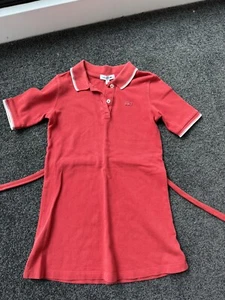 Lacoste Red Dress Girls Kids Size 6 - Picture 1 of 4