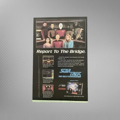 Star Trek The Next Generation Future's Past Game Original Print Ad 90's 94 SNES - Image 1 of 2