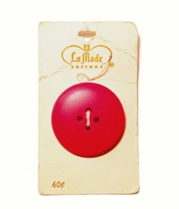 Vintage Big Red Button Large 1 7/8” Size 55 #4014 La Mode - Picture 1 of 3