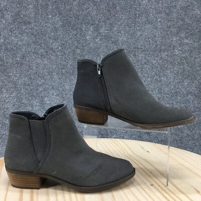 Kensie Botas Mujer 8.5 Gerona Botines Gris Cuero Cremallera Lateral Tacones Cómodos Foto 1 de 4