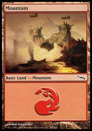 Mountain (300) - Foil ~ Heavily Played Mirrodin MTG Magic UltimateMTG Land Card - Image 1 of 1