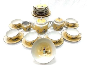 JAPON - SERVICE À THÉ ET DESSERT EN PORCELAINE - 28 PIÈCES - Picture 1 of 7