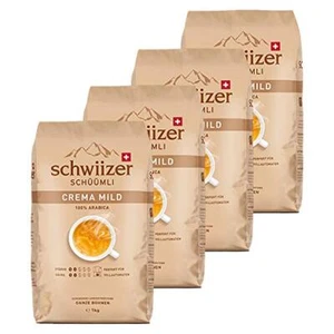 Schwiizer Schüümli Crema Milde Bohnen 4 x 1Kg (1,59 EUR/100 g)