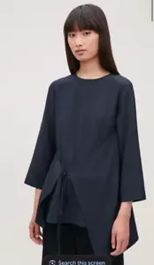 COS Women’s Asymmetric Navy Wrap Top Size 4/EU 34 - Picture 1 of 6
