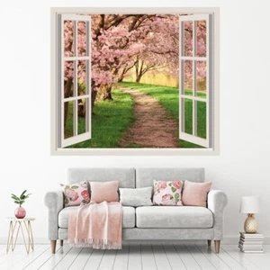 Cherry Blossom Trees 3D Window Wall Sticker WS-57291 - Picture 1 of 12