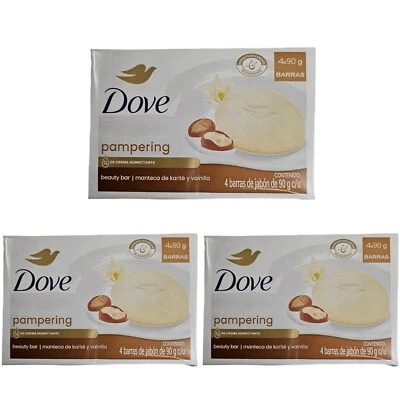 3x DOVE Pampering Beauty Cream Bar 4 X 90g (12 Bars Total) - Image 1 of 4