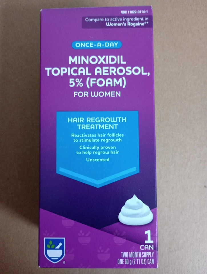 Aerossol tópico Once A Day Minoxidil 5% tratamento de crescimento de cabelo feminino validade 25/09 - Imagem 1 de 4