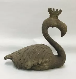 FLAMANT ROSE TETE COURONNE FONTE PATINE ZINC MAISON ET JARDIN - Imagen 1 de 4