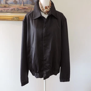 ZARA black satin bomber jacket sz XL lined - Picture 1 of 17