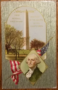 Postal patriótica George Washington PC alrededor de 1909 Alemania - Imagen 1 de 1