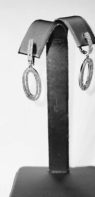 Серьги-люстры с бриллиантами 0,80 карата E VS Fine Pave комплект белое золото 14 карат  - Изображение 1 из 4