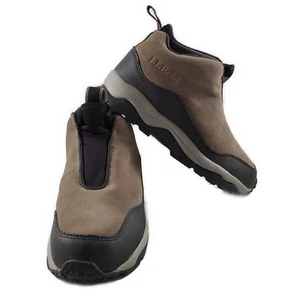 MINT!~LL Bean~Womens Sz 6.5~Taupe Suede Primaloft Insulated Pull On Ankle Boots - Picture 1 of 12