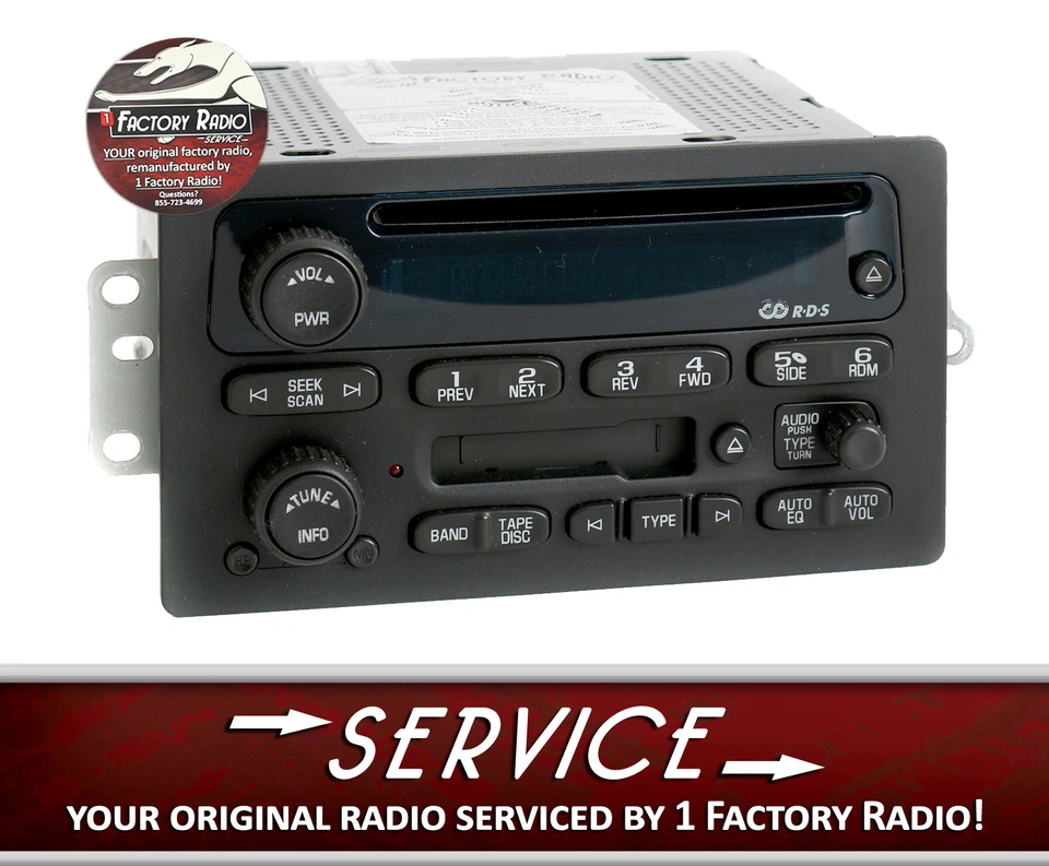 Remanufacture SERVICE for 2003-05 Chevy GMC Truck Radio AM FM CD Cassette Player - Image 1 of 4