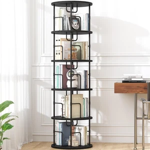 5Tier Rotating Bookshelf, 360 ° Display Stackable Spinning Bookshelf Tower, N... - Picture 1 of 7
