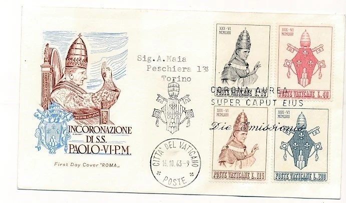 D222564 Pope Paul VI FDC Vatican City 1963 - Image 1 of 1