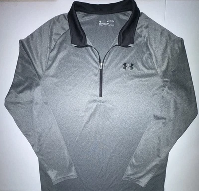Sudadera Under Armour Cuarto Cremallera Hombre’s XL Heatgear Gris Negro Pullover Foto 1 de 4