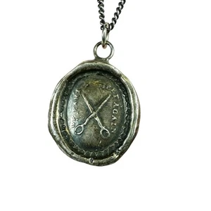925 Sterling Pyrrha Scissor We Part To Meet Again Talisman Pendant Necklace $245 - Picture 1 of 11