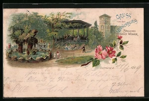 Lithographie Dortmund, Brauerei Kronenburg v. Heinrich Wenker 1899  - Picture 1 of 2