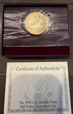 1992-P Olympic Gymnast Half Dollar US Mint Clad Coin Commemorative 50C OGP - Image 1 of 2