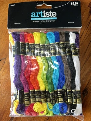 Iris Embroidery Craft Thread Multicolor Lot of 36 New, Asst. Colors Cotton Floss - Image 1 of 2
