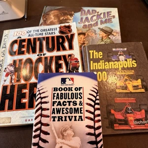 Signed by Author Jackie Robinson Book + MLB Trivia, NHL Hockey, Indy 500 Lot - Picture 1 of 17