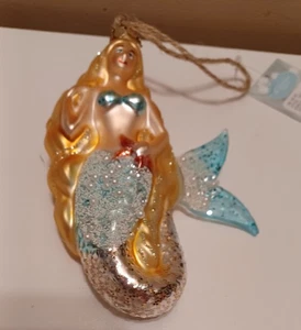 Neuer Weihnachtsschmuck Meerjungfrau aus mundgeblasenem Glas - Bild 1 von 1