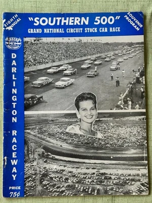 1957 Darlington Raceway 8th Annual Southern 500 Souvenir Program w/Line-up Card - Image 1 of 4