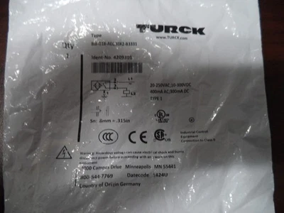 TURCK BI8-G18-ADZ30X2-B3331 / BI8G18ADZ30X2B3331 (BRAND NEW) FREE SHIPPING - Image 1 of 4