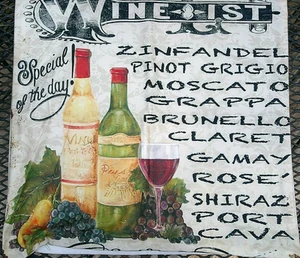 Wine List - Special of the Day Fabric Pillow Cover - Zip Close - 17 x 17 - NEW - Picture 1 of 2