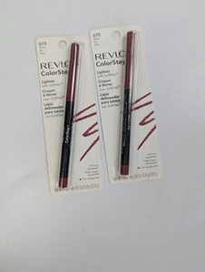 Revlon ColorStay Lipliner 670 Wine Lot of 2 Factory Sealed - Picture 1 of 4