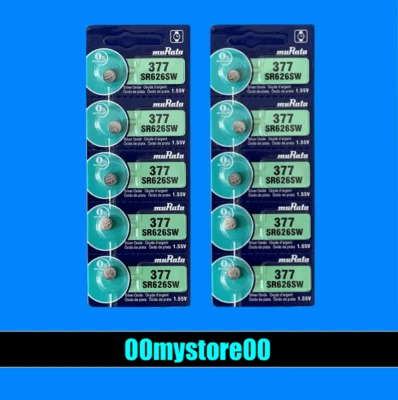[EXP 10/2032] Brand New 10 MURATA / SONY 377 SR626SW Watch Battery - CA Seller - Image 1 of 4