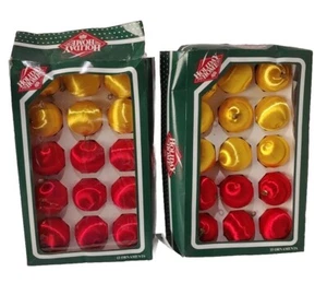 Vintage SATIN Christmas ORNAMENTS Holiday Home Fred Meyer 30 ct USA Rauch 2.25" - Picture 1 of 4