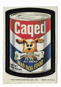 1974 Topps Wacky Packages CAGED MAD DOG FOOD Trading Card Sticker