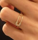 Gorgeous Pin Ring 14K Yellow Gold Plated Silver 0.5Ct Round Lab Created Diamond