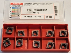CCMT 09T302EN PS2 AM5110 ARNO *** 10 INSERTS *** FACTORY PACK *** - Picture 1 of 1