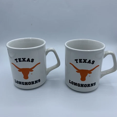 2 University of Texas Longhorns 12oz Hot Cold Cup or Mug NCAA Alumni Basketball Cover