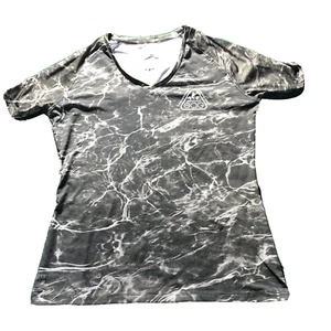 EAG Engineered Angler Gear Shirt Women LG Gray Black V lake elements fishing - Picture 1 of 11