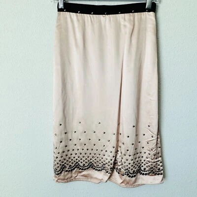 Falda lápiz Alexander Wang rosa con tachuelas de seda talla 0 B-35 Foto 1 de 4