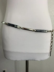 Liz Claiborne Belt or Necklace 37" Long Metal Stone Rectangular Shape Adjustable - Picture 1 of 7