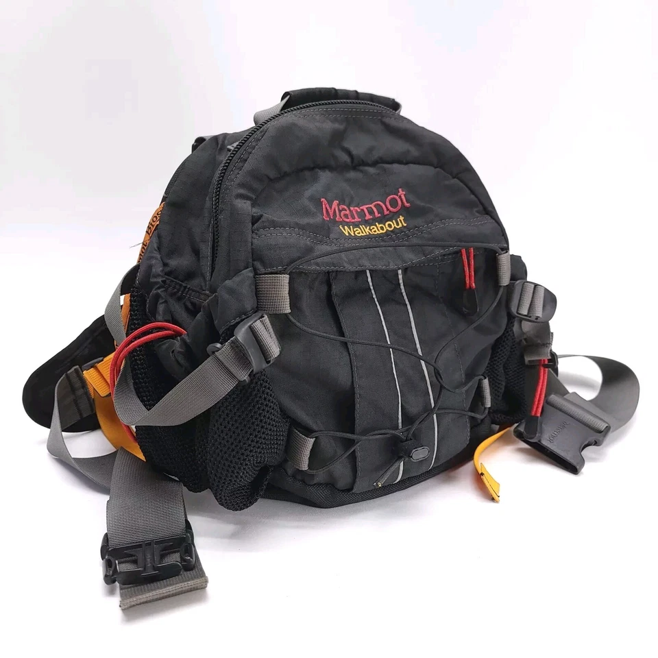 Vintage Marmot Walkabout Hip Belt Travel Hiking Bag Fanny Day Pack Black - Image 1 of 4