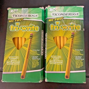 Lápices Ticonderoga My First Tri-Write con estuche de madera, sin afilar, 2HB, con borrador - Imagen 1 de 5