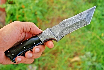 custom handmade Damascus steel hunting knife bushcraft knife skinning knife - Image 1 of 4