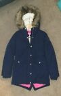 Joules Women's Jacket. Size 11 to 12. Very Nice Condition. Blue With Faux Fur.