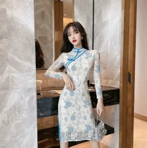 Chinese Qipao Chipao White Formal Dress, Cheongsam Dress Asian Oriental Outfit - Picture 1 of 2